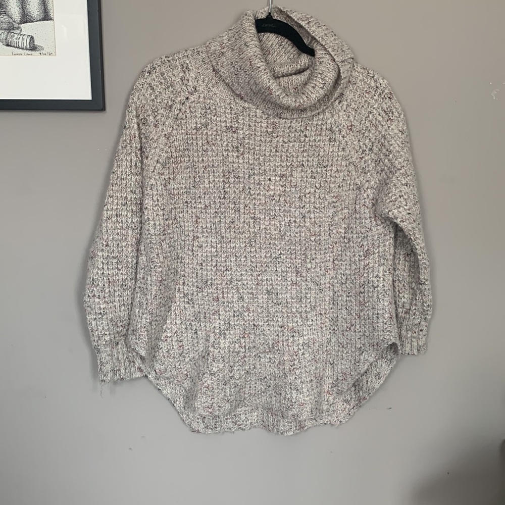 Free People Dylan Tweedy Turtleneck Pullover Size Small - Picture 3 of 6